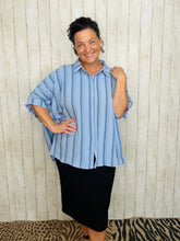 Rylee Blue Striped Top