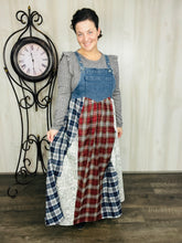 Patchwork & Lace Print Overall/Jumper Dress
