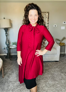 Flash of Style Tunic- Burgundy Honeycomb