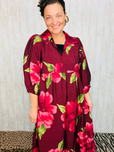Sasha Burgundy & Floral Dress