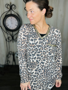 Sequins & Leopard Collide Top