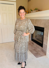 Tammy Lacy Detail Ruffle Dress-Stone