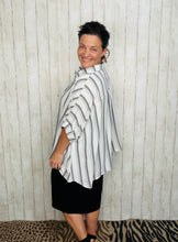 Rylee White & Black Striped Top