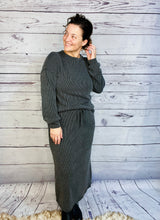 Candice Ribbed Skirt- Charcoal