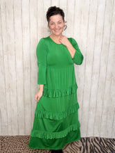 Misty Ruffle Tiered Dress-Emerald