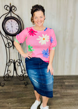 Pink Floral Textured Top