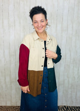 Corduroy Color Block Shacket