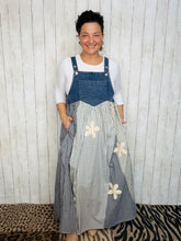 Stripes & Patchwork with Lace Appliqué Overall/Jumper Dress