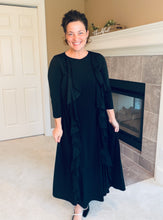 Samantha Ruffle Front Dress-Black