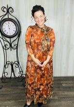 Orange & Floral Sequin Overlay Dress