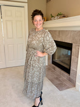 Tammy Lacy Detail Ruffle Dress-Stone