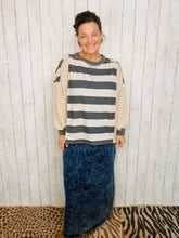 Tessa Bold Stripes Stone/Charcoal Top