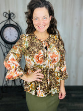 Lillian Bow Front Tunic Top- Brown Rust