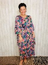 Juliet Ruffle Dress- Black Floral