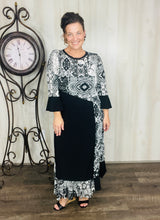 Raquel Black & Paisley Print Dress