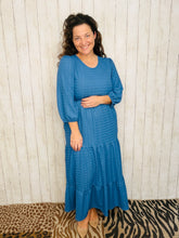 Mallory Denim Blue Textured Dress