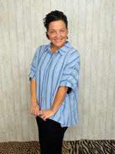 Rylee Blue Striped Top