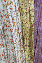 Floral Print Tiered Maxi Skirt (PLUS)- Yellow
