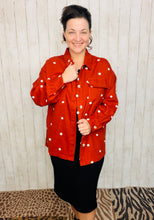 Textured Rust & Dot Shacket