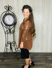 Shimmer Threaded Tunic- Copper Bronze