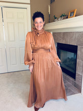 Stunning In Shimmer Dress- Copper