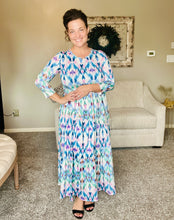 Tonya Marie Tiered Dress-Blue & Pink Dreams