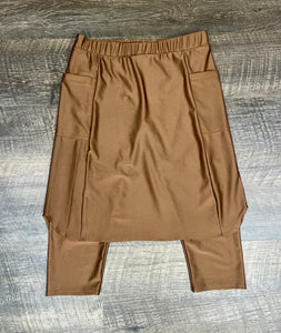 Lisa Chocolate Brown Swim/Active Skirt 22" (Capri Leggings)