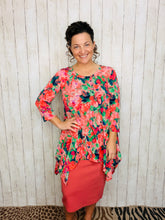Floral & Coral Sharkbite Tunic