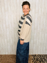 Tessa Bold Stripes Stone/Charcoal Top