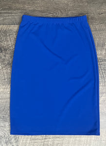 Miss Amy Thicker Fabric Pencil Skirt- (Regular & Plus)Royal Blue (27"-29" Length)
