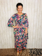 Juliet Ruffle Dress- Black Floral