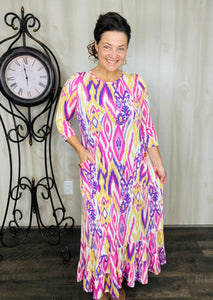 Misty Mutli Colored Button Dress