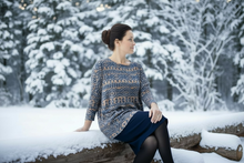 Brown & Navy Aztec Poncho