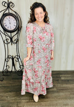 Cassie Tiered Boho Style Dress: Mauve & Leopard
