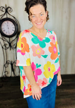 Oversized Multi-Floral Textured Top