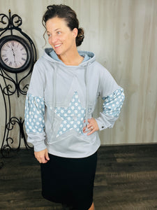 Beau Blue Trendy Star Hoody