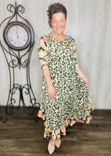 Michella Green Leopard & Floral Dress
