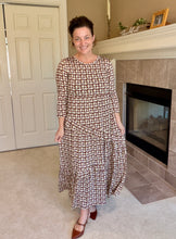 Tonya Marie Tiered Dress-Brown & Taupe