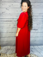 Sonja Leopard Bow Dress-Red