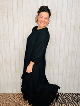 Michella High Low Dress-Textured Black
