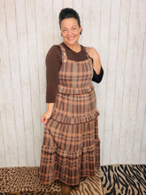 Brown Plaid Ribbed Jumper