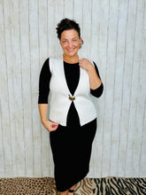 Ornate Button Closure Vest- White or Black