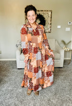 Kaylee Collared Fall Patchwork Dress