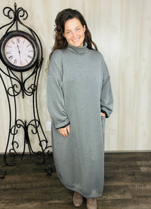 Fabulous Fall Sweatshirt Dress-Charcoal