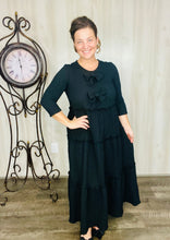Tonya & Bows Textured Dress- Black