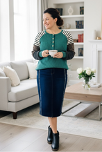 Gina Leopard & Stripes Ribbed Top