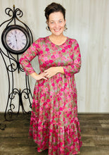Tonya Tiered Dress- Olive Floral
