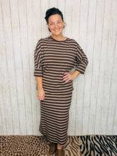 Marissa Ribbed Skirt- Brown & Cream Striped