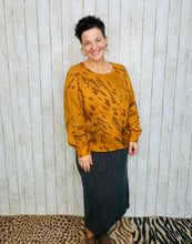 Distressed Camel Colored Leopard Fashion Sweater