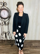 Miss Amy Pencil Skirt (Regular & Plus)- Black & White Polkadot